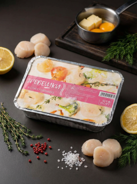 Гребешки в соусе голландез 1/300